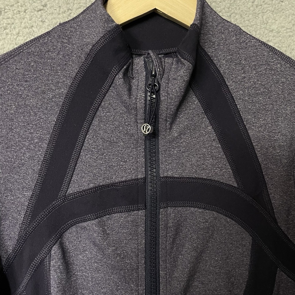 Lululemon Define Zip Up Jacket Heathered Black Swan Purple Size 8 - Picture 2 of 8